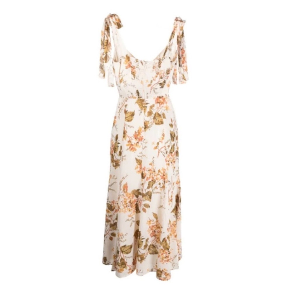 Reformation Nadira Bella Floral Sleeveless Smocked Bow Tie Strap - Picture 2 of 6